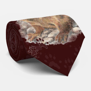 Funny River Otter & Footprints, Tracks Neck Tie