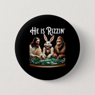 Funny Rizz He Is Rizzin Jesus 2 Inch Round Button