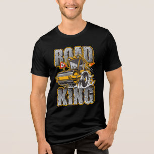 Funny Road King Construction Compactor Operator Tri-Blend Shirt