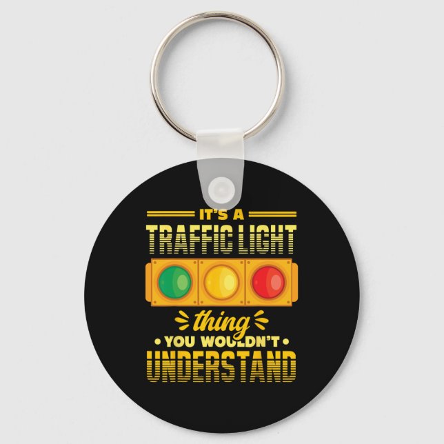 Funny Road Traffic Light Lover  Keychain (Front)