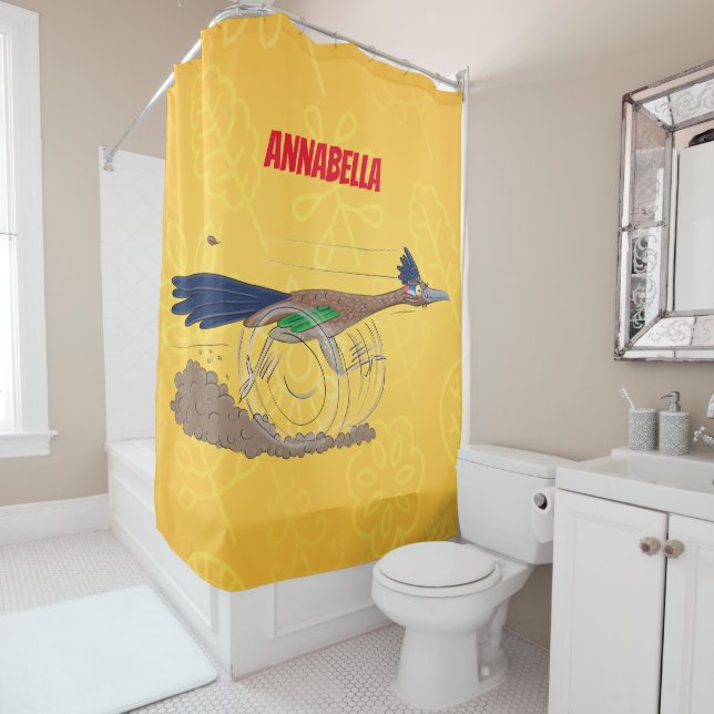 Funny roadrunner bird cartoon illustration (In Situ)