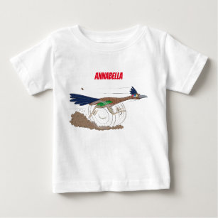 Funny roadrunner bird cartoon illustration baby T-Shirt
