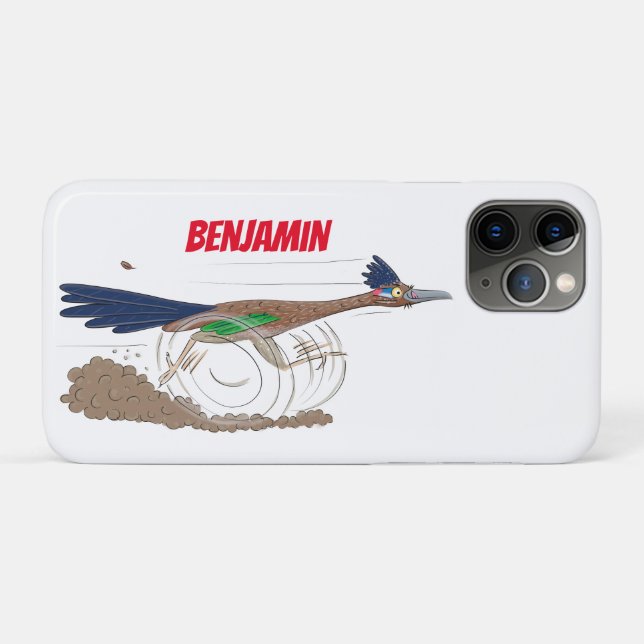 Funny roadrunner bird cartoon illustration Case-Mate iPhone case (Back (Horizontal))
