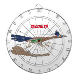 Funny roadrunner bird cartoon illustration dartboard