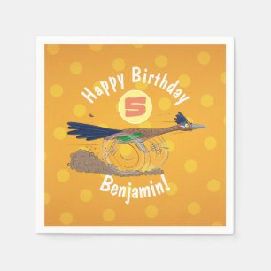 Funny roadrunner bird cartoon illustration napkin