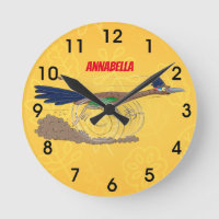 Funny roadrunner bird cartoon illustration