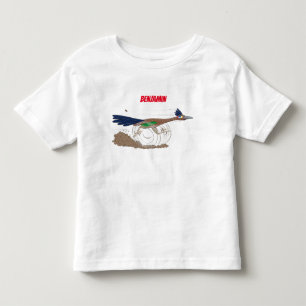 Funny roadrunner bird cartoon illustration toddler t-shirt