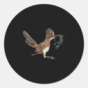 Funny Roadrunner Scorpion Road Runner Bird Hunter Classic Round Sticker