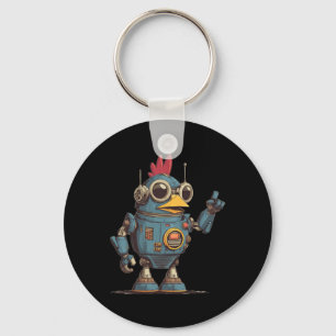 Funny Robot Ai Chicken Costume For Robots Lovers Keychain