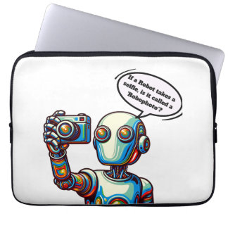 funny robot, artificial intelligence, geek, nerd laptop sleeve