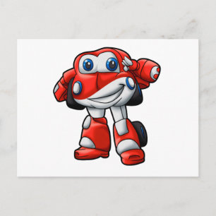 Funny Robot car cartoon    - Choose back colour Postcard