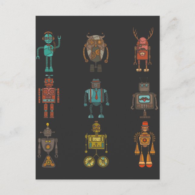 Funny Robot Technology Computer Science Children Postcard (Front)