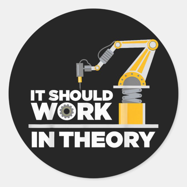 Funny Robotics Art For Men Kids Robot Robotics Eng Classic Round Sticker (Front)