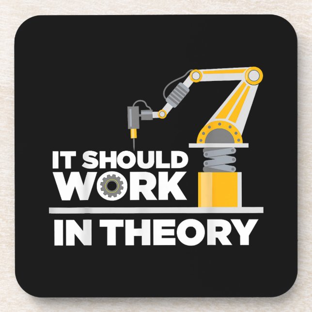 Funny Robotics Art For Men Kids Robot Robotics Eng Coaster (Front)