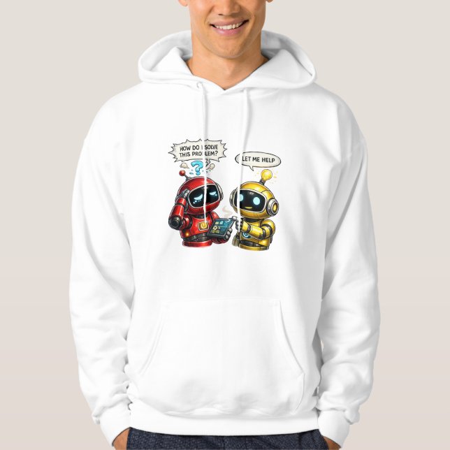 funny robots hoodie (Front)