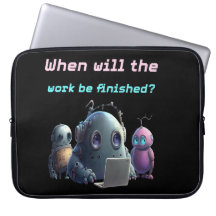 Funny Robots Laptop Case - Work Finished?