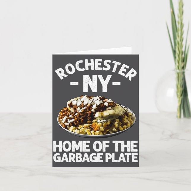 Funny Rochester Ny Garbage Plate Gift Cool New Yor Card (Front)