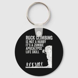 Funny Rock Climber Gift For Men Women Cool Zombie Keychain