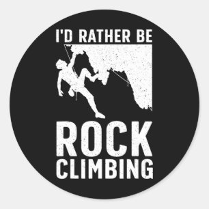 Funny Rock Climbing Art For Men Women Alpinism Roc Classic Round Sticker
