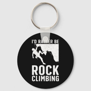 Funny Rock Climbing Art For Men Women Alpinism Roc Keychain