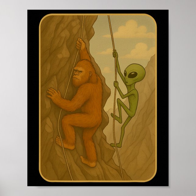 Funny Rock Climbing Boulder Climb Walls Meme  Poster (Front)