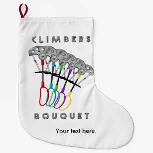 Funny Rock Climbing Bouquet Large Christmas Stocking