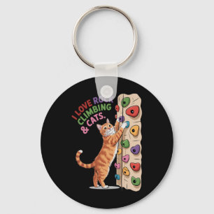 Funny Rock Climbing Cat Lover Indoor Adventure Hum Keychain