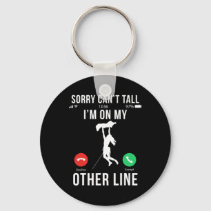 Funny Rock Climbing Climber Women Climb Mountain B Keychain
