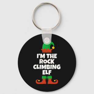 Funny Rock Climbing Elf Christmas Xmas Climber Keychain