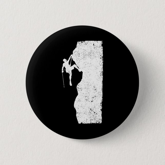 Funny Rock Climbing Mountain Climber Bouldering Mo 2 Inch Round Button (Front)