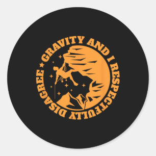 Funny Rock Climbing Mountain Climber Gift For Men Classic Round Sticker