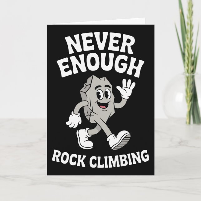 Funny Rock Climbing Or Rock Climber Retro  Card (Front)