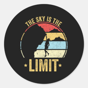 Funny Rock Climbing Vintage Climber The Sky Is The Classic Round Sticker