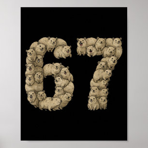 Funny Rock Hyrax Awawa 6 7 Meme Six Seven Love Poster