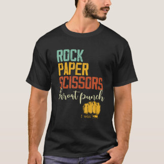 Funny Rock Paper Scissors Throat Punch I Win T Shi T-Shirt