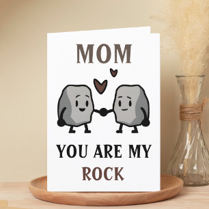 Funny Rock Pun Joke Humour Cute Mom Mother's Day Thank You Card