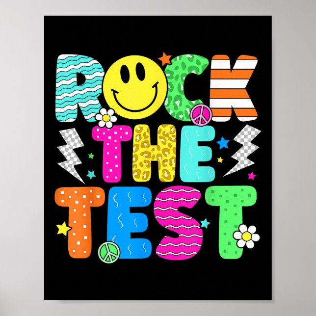 Funny Rock The Test Testing Day Teacher Student Mo Poster (Front)