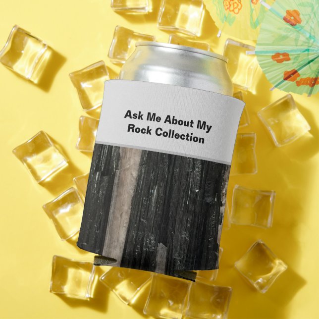 Funny Rockhound Black White Striped Rock Scientist Can Cooler (In Situ Summer)