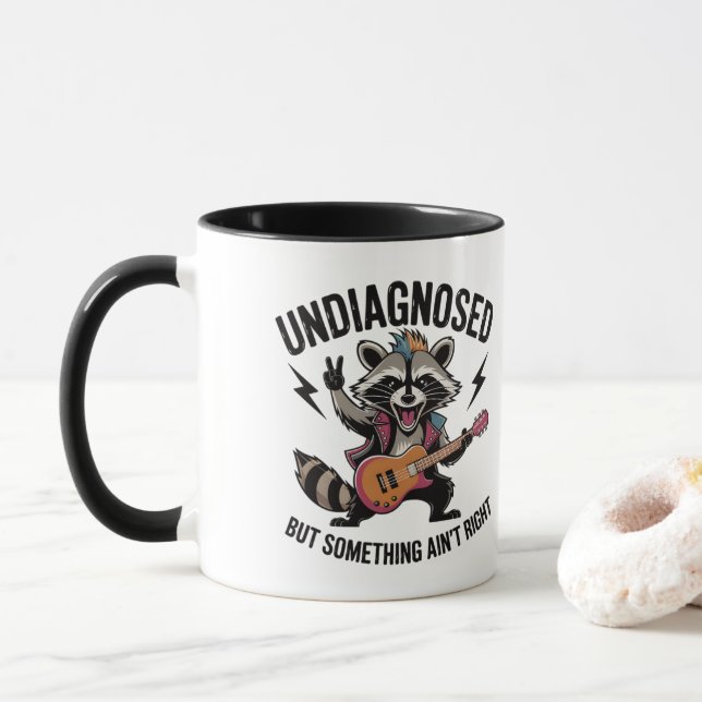 Funny Rocking Racoon Mug (With Donut)