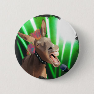Funny Rockstar Donkey 2 Inch Round Button