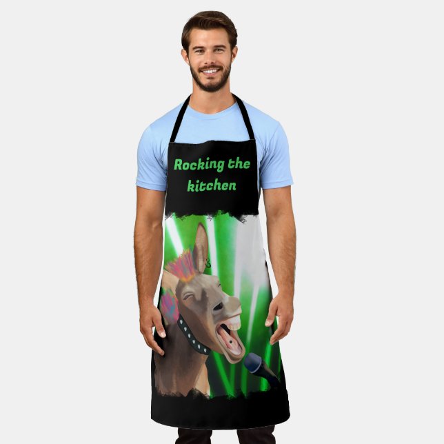 Funny Rockstar Donkey Apron (Worn)