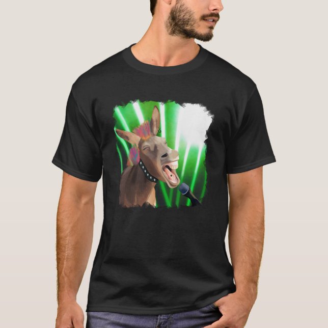 Funny Rockstar Donkey T-Shirt (Front)