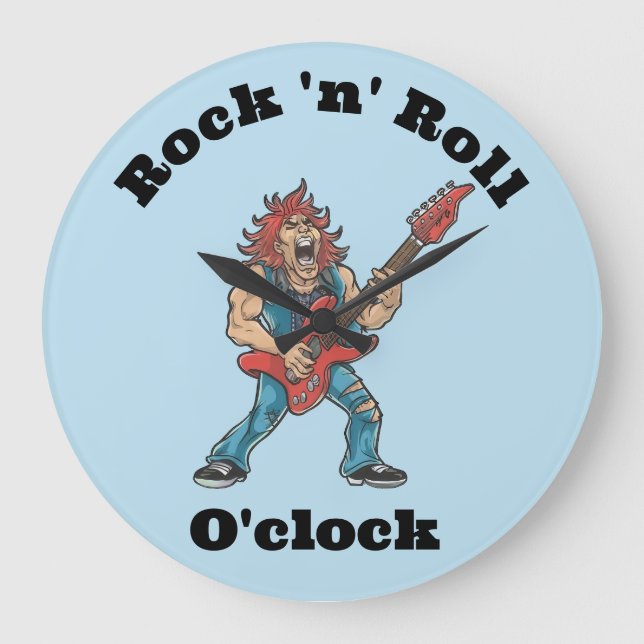 Funny Rockstar Large Clock (Front)
