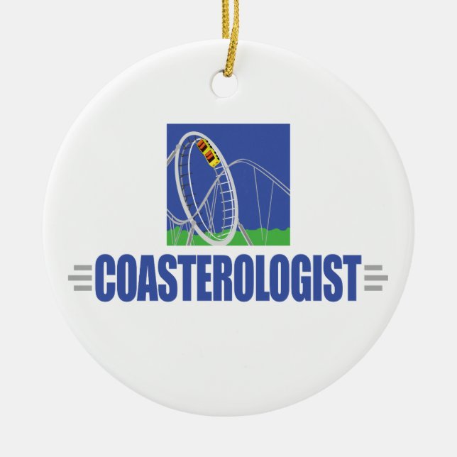 Funny Roller Coaster Ceramic Ornament (Front)