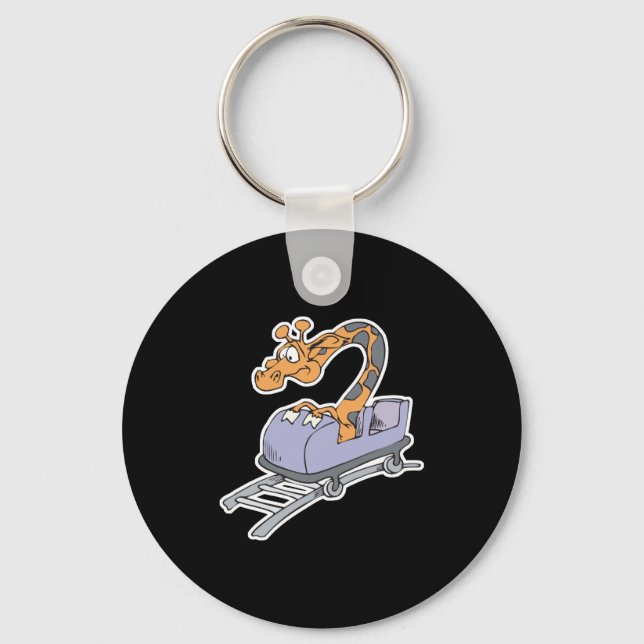 funny roller coaster giraffe keychain (Front)
