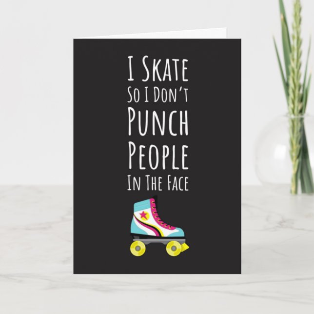 Funny Roller Skater Cards Rollerderby Skating (Front)