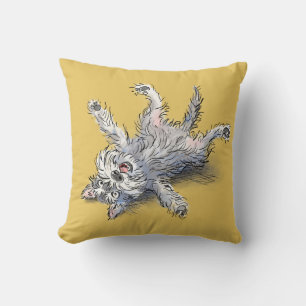 Funny Rolling Schnauzer Snuggle Throw Pillow