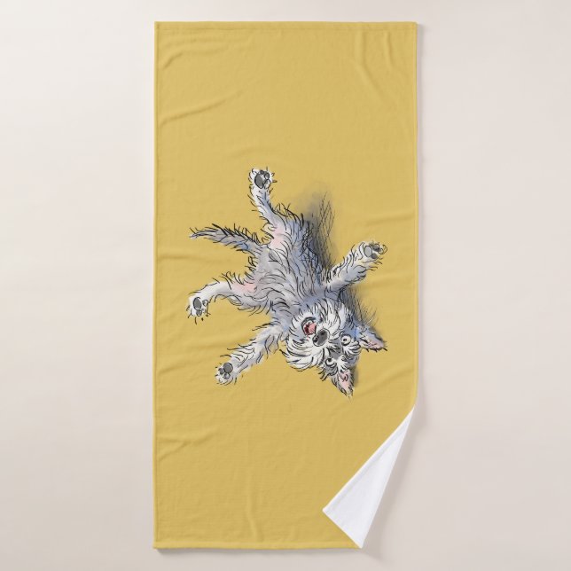 Funny Rolling Schnauzer Towel (Serviette de bain)