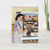 FUNNY ROMANCE. FEED ME RETRO GREETING CARD