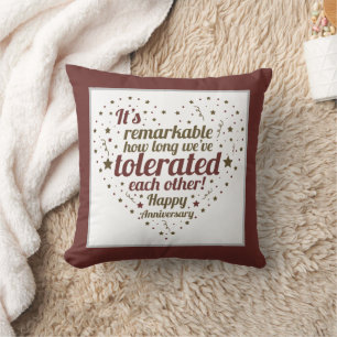 funny romantic Anniversary word art Throw Pillow